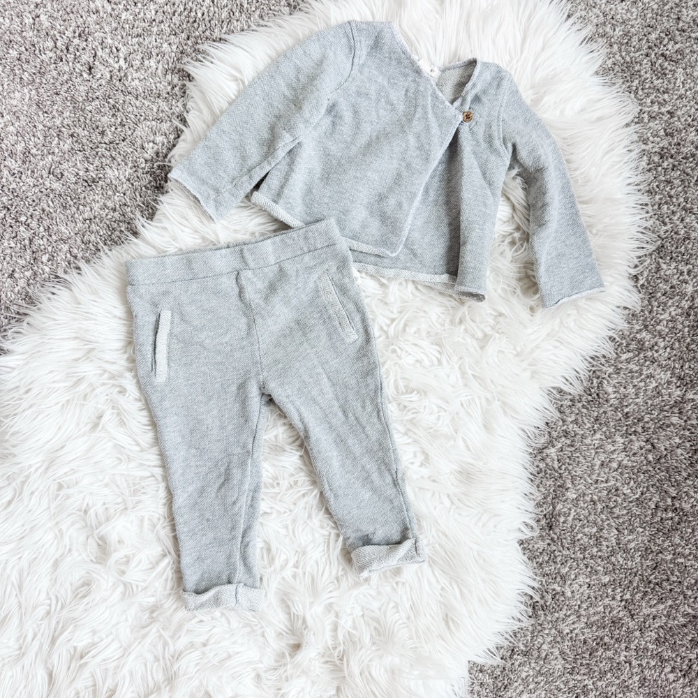 Burt’s Bees Baby Organic Cotton Gray Lounge Set 18M